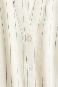 Linen-Blend Sleeveless Shirt