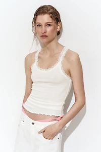 Camisole en viscose mélangée avec dentelle