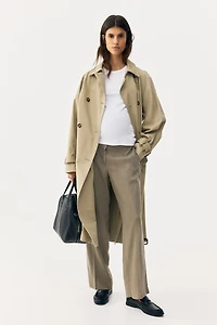 MAMA Linen-Blend Dress Pants