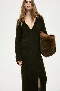 Open-Back Mohair-Blend Dress