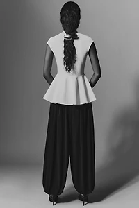 Haut péplum en jersey point de Rome