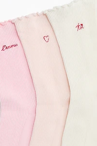 3-Pack Socks with Overlocked Trim