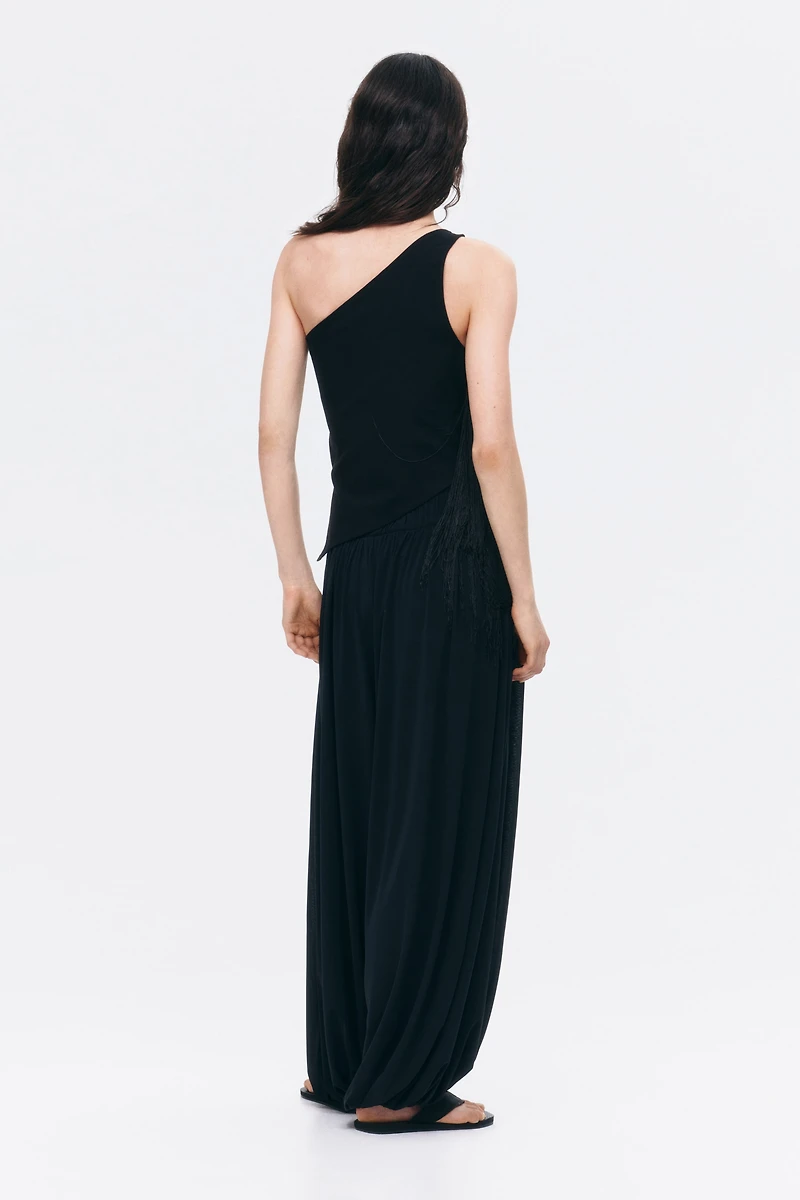 Embellished One-Shoulder Top