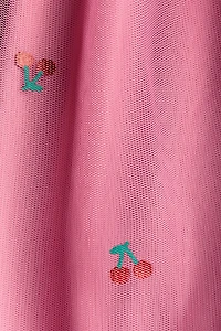 Print-Motif Tulle-Skirt Dress