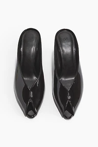 Mules à talon compensé