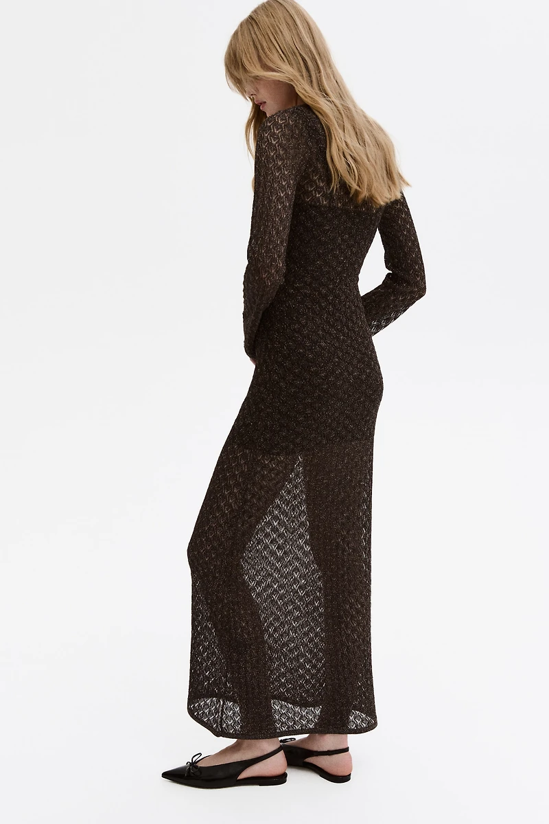 Robe maxi en tricot pointelle