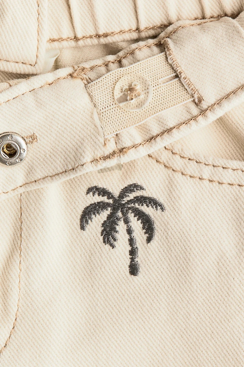 Embroidered Twill Shorts