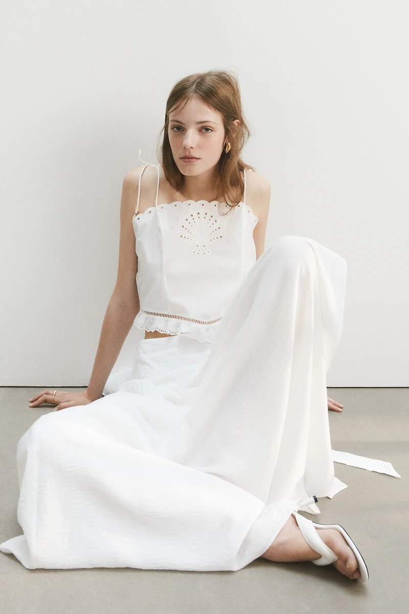 Jupe maxi avec détail à nouer