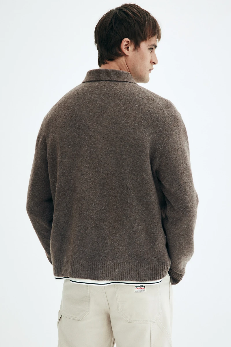 Regular-Fit Cardigan with Collar