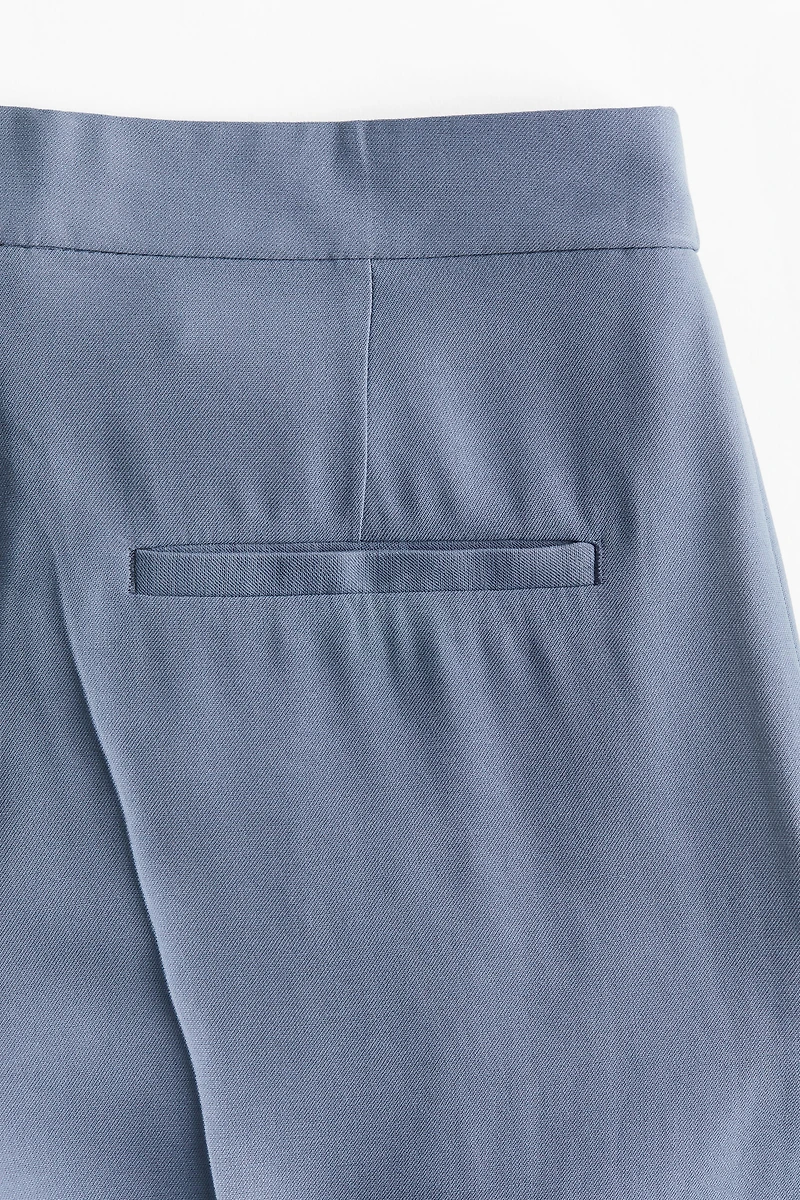 Wide-Leg Twill Pants