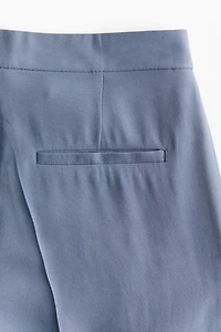 Wide-Leg Twill Pants
