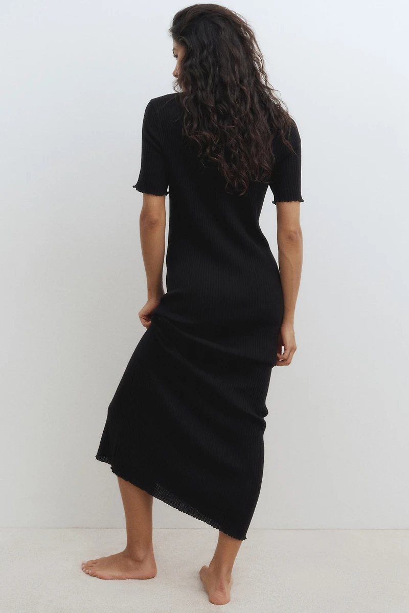 Rib-Knit T-Shirt Dress