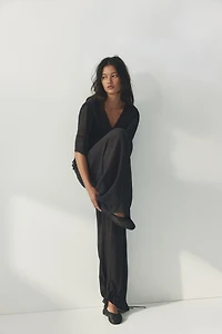 Pantalon en viscose avec dentelle