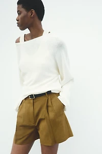 Dressy Linen-Blend Shorts