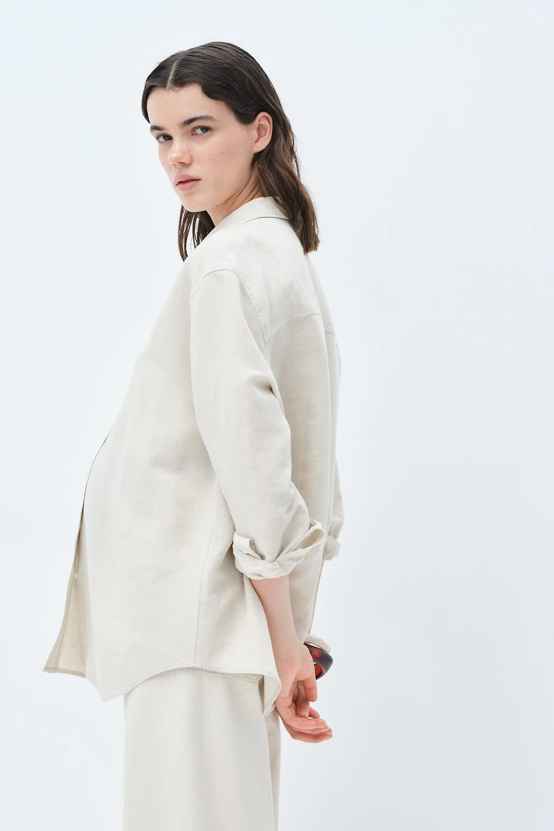MAMA Before & After Linen-Blend Shirt