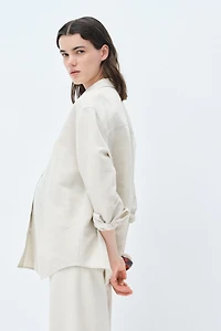 MAMA Before & After Linen-Blend Shirt