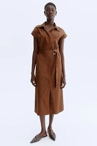 Belted Poplin Shirt Dress