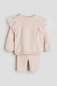 2-piece Sweatshirt and Bike Shorts Set