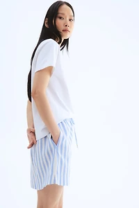 Linen-Blend Drawstring Shorts