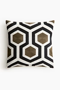 Embroidered Cotton-Blend Cushion Cover