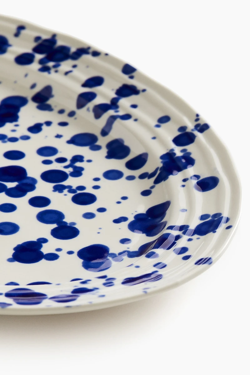 Speckled-Glaze Stoneware Serving Plate