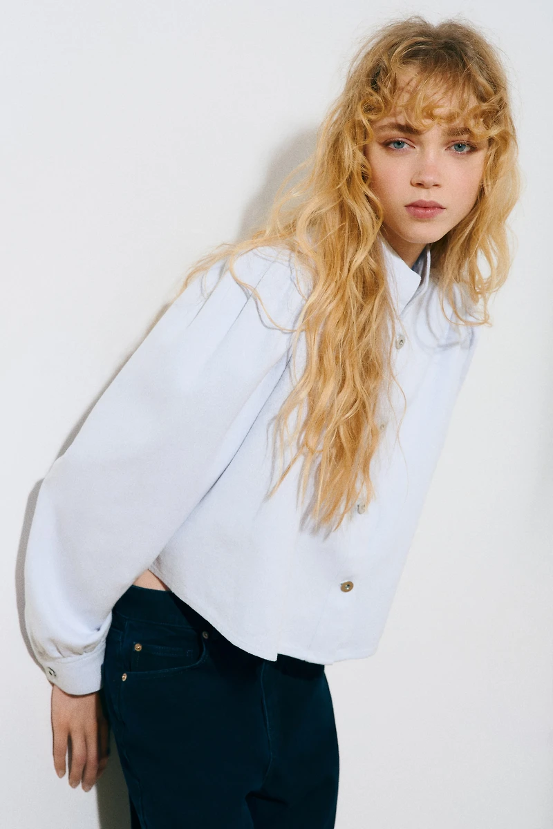 Twill Shirt with Shoulder Pads