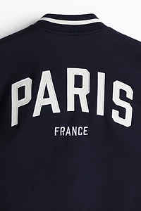 Motif-Detail Baseball Jacket
