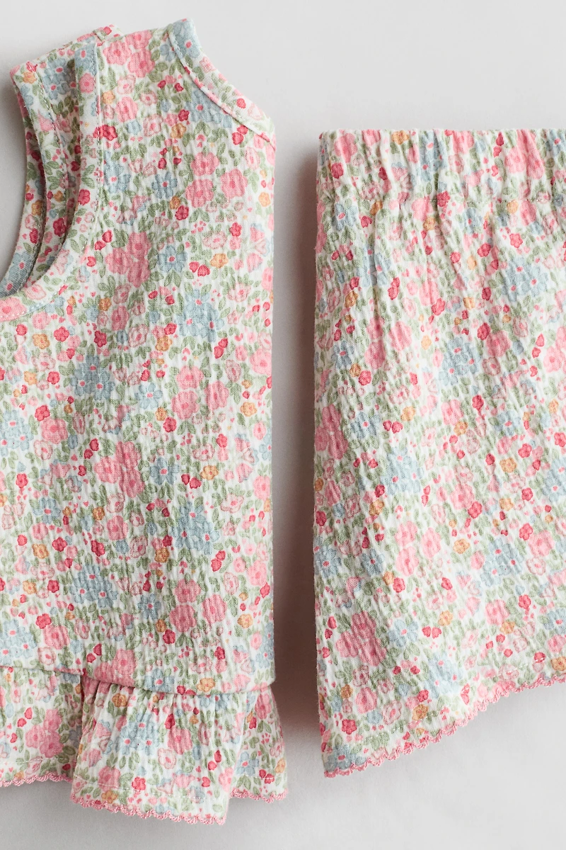 Ensemble 2 pièces en coton froissé