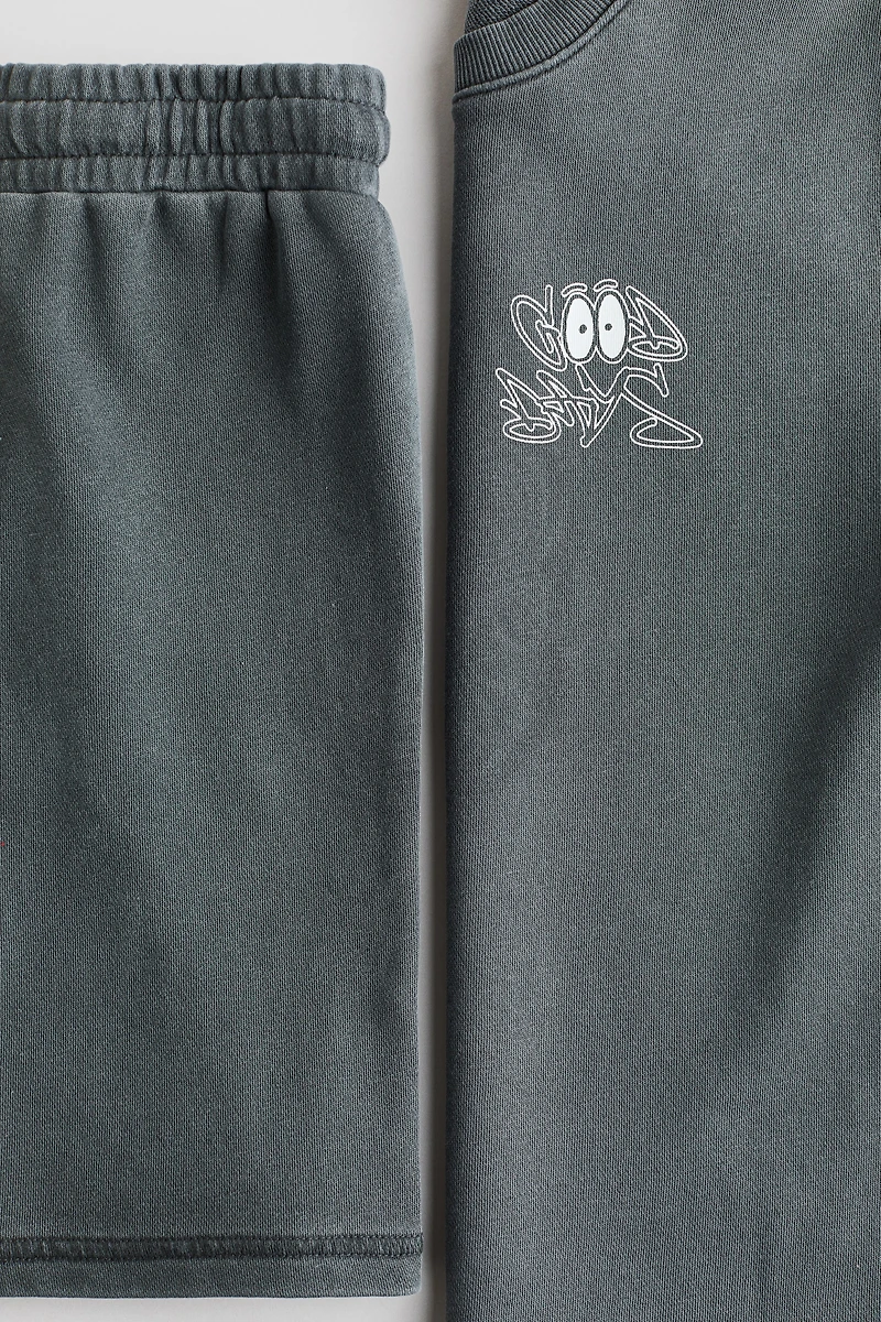 2-Piece Printed Sweatshirt and Joggers Set