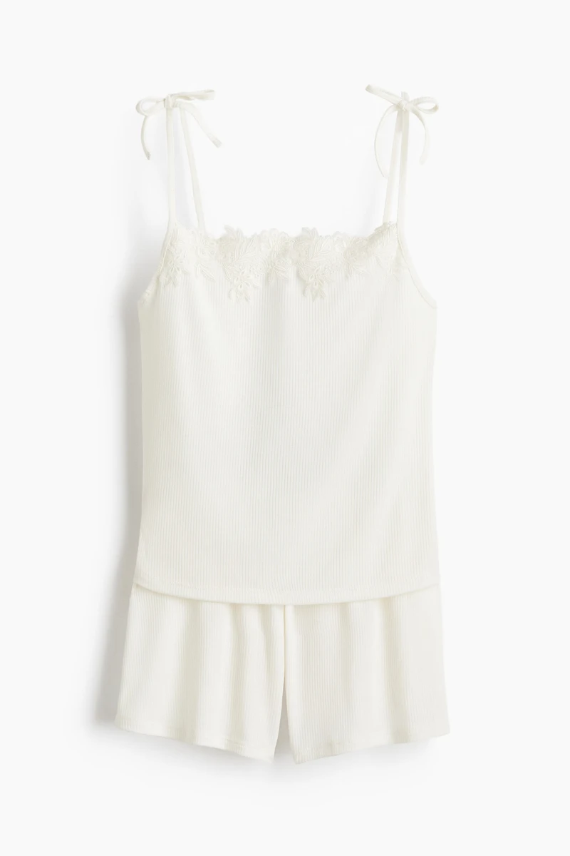 Pajamas with Tie Shoulder Straps
