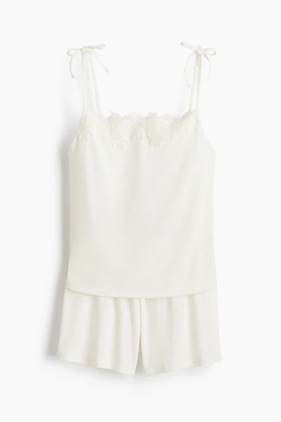 Pajamas with Tie Shoulder Straps