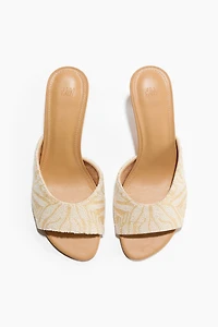 Heeled Beaded Sandals