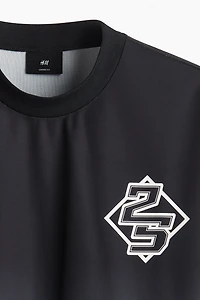 Loose-Fit Long-Sleeved Mesh Shirt