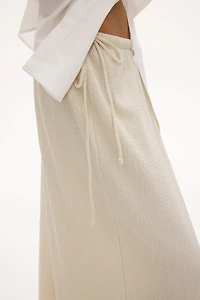 Crinkled Drawstring Skirt