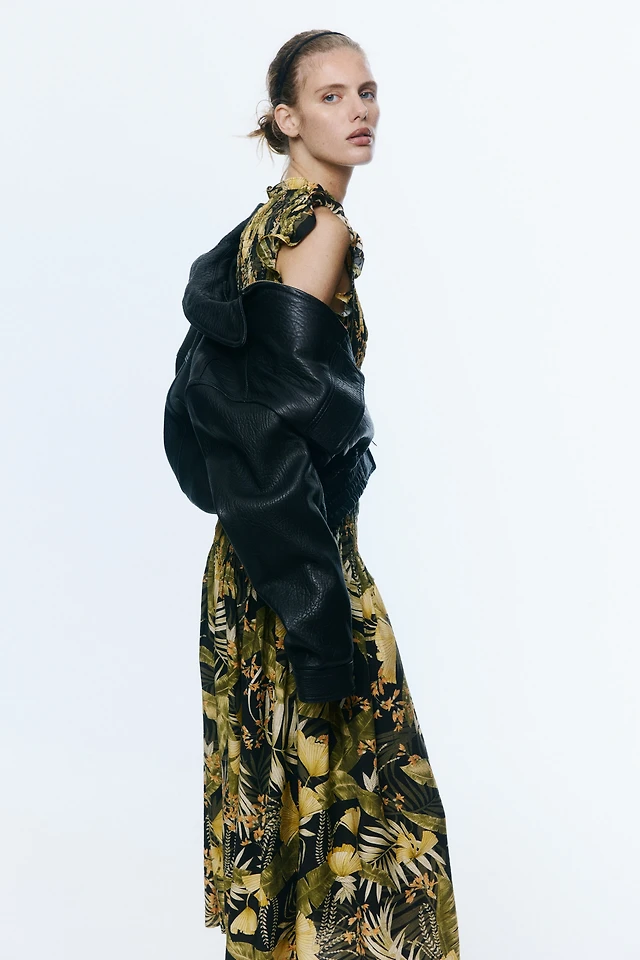 mini metallic gold dress A/W 1997 Black Hand-Beaded Embellished Long Sleeve Shift Dress