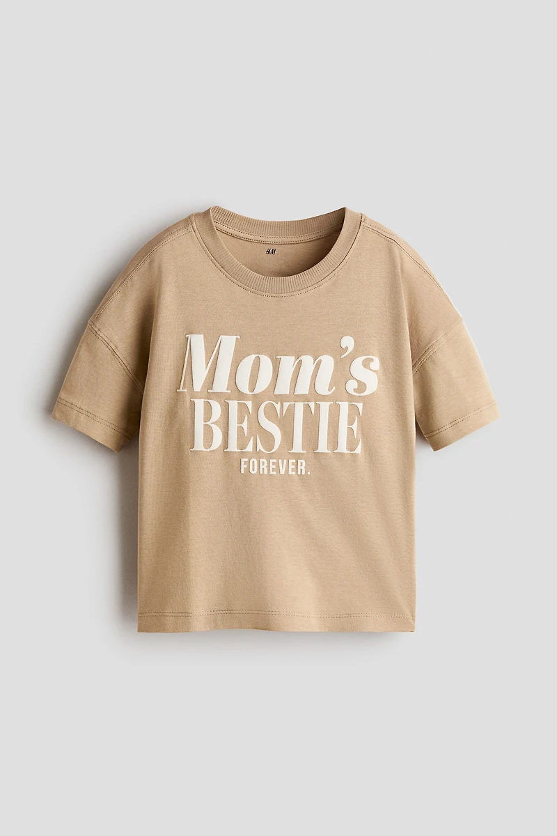 Cotton T-Shirt with Printed Motif