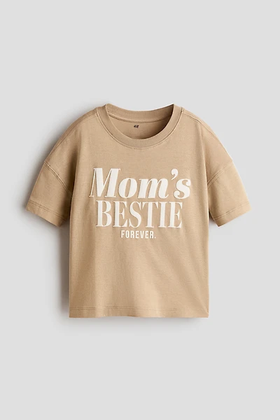 Cotton T-Shirt with Printed Motif