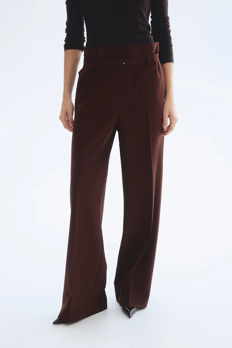 Paper-Bag Pants with Belt