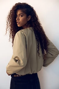 Bubble-Hem Bomber Jacket