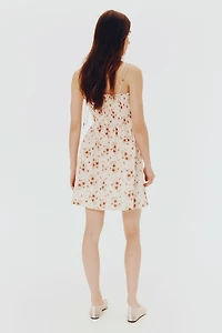 Robe en coton à corsage nid d'abeille
