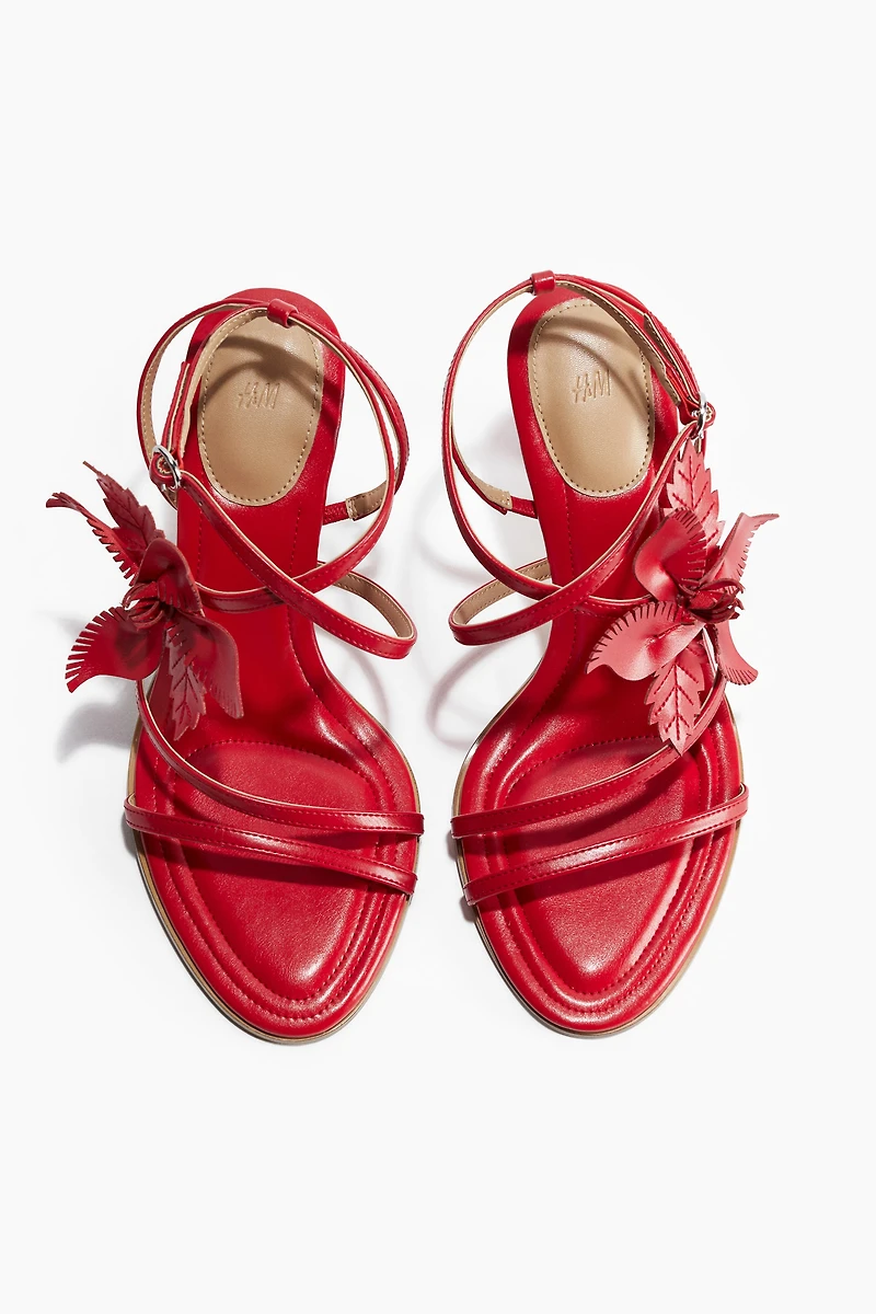 Appliquéd Heeled Sandals