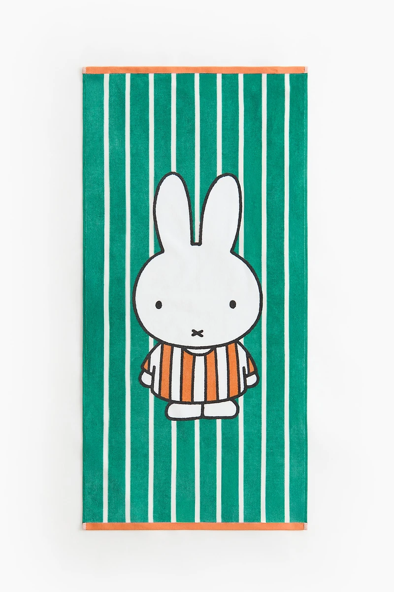 Terry Bath Towel with Printed Motif