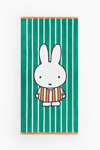 Terry Bath Towel with Printed Motif