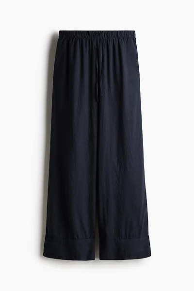 Wide-Leg Linen-Blend Pants