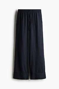 Wide-Leg Linen-Blend Pants