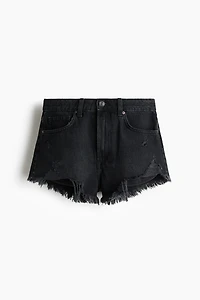 Distressed-Look Denim Shorts