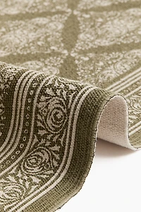 Patterned Rug with Fringe