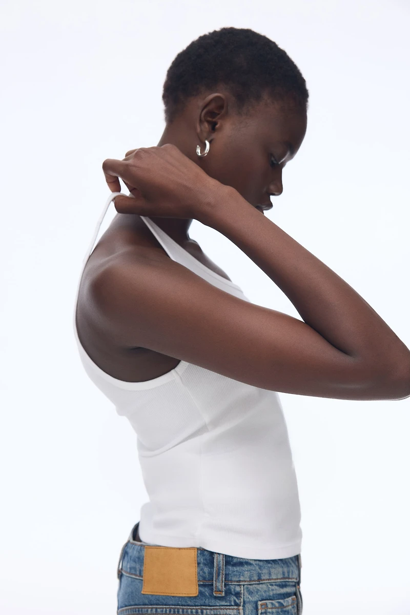 Débardeur en tricot côtelé