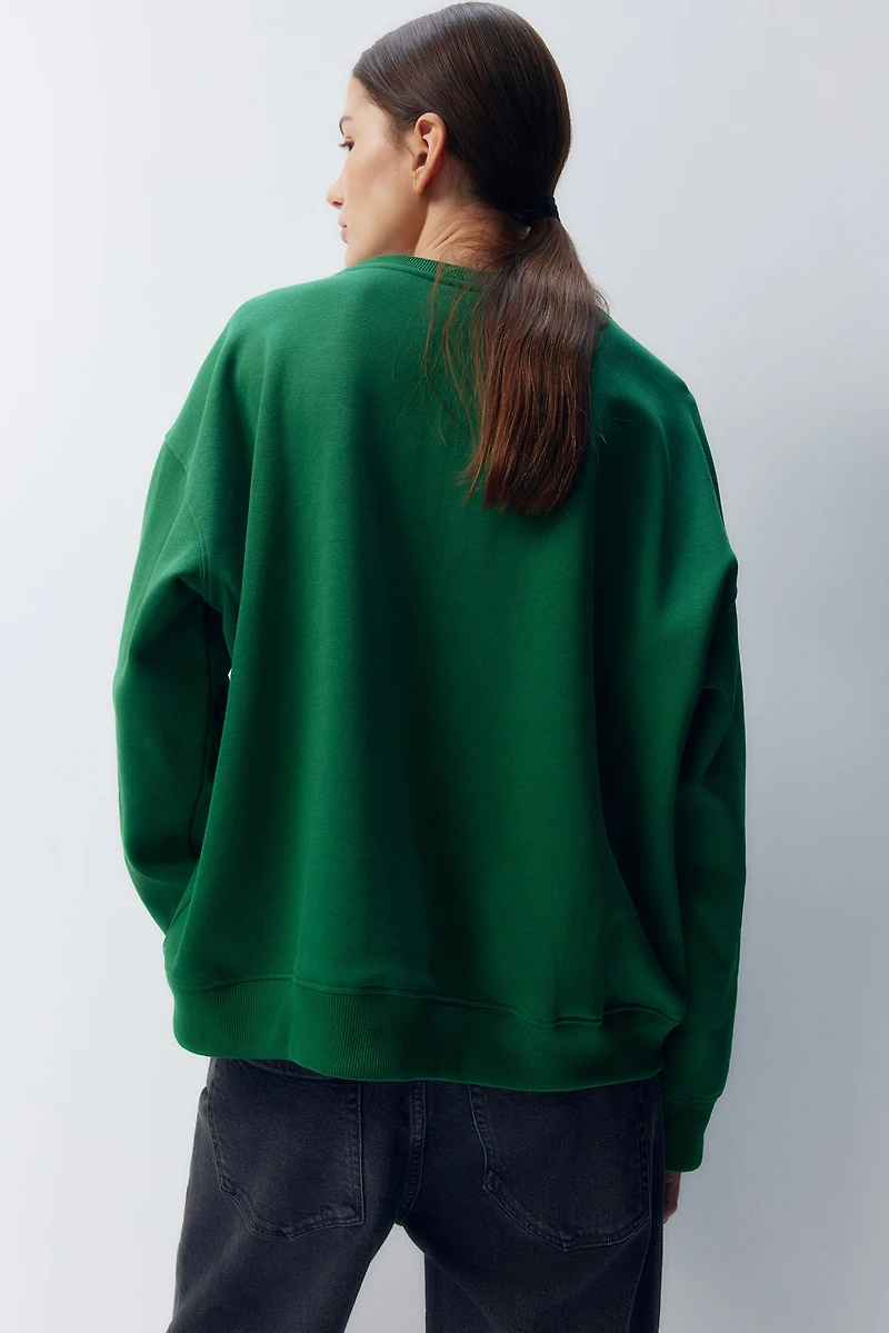 Sweatshirt with Text Motif