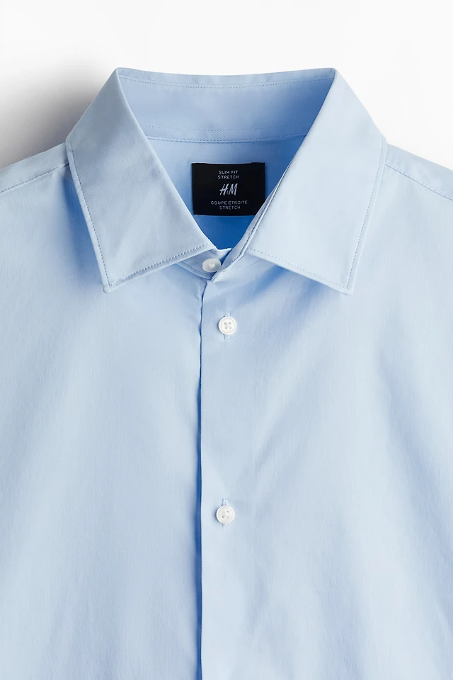 h&m men's slim fit dress shirt Men's Slim-Fit Dress Shirts | Stretch & Muscle-Fit
